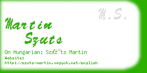 martin szuts business card